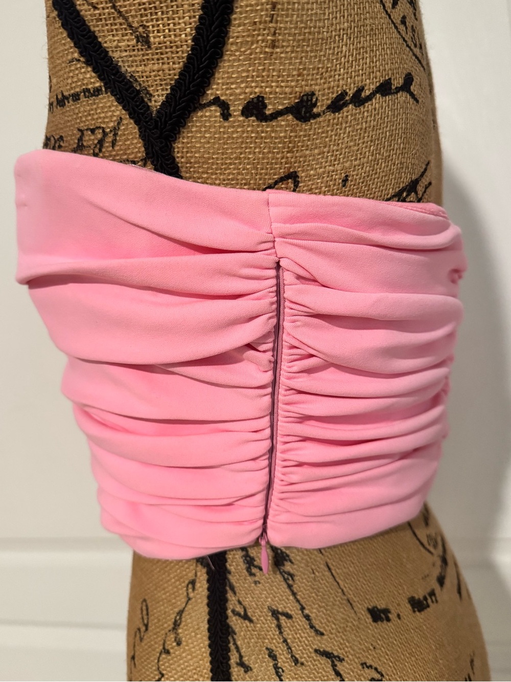 Strapless Ruched Pink Tube top - Picture 3 of 6